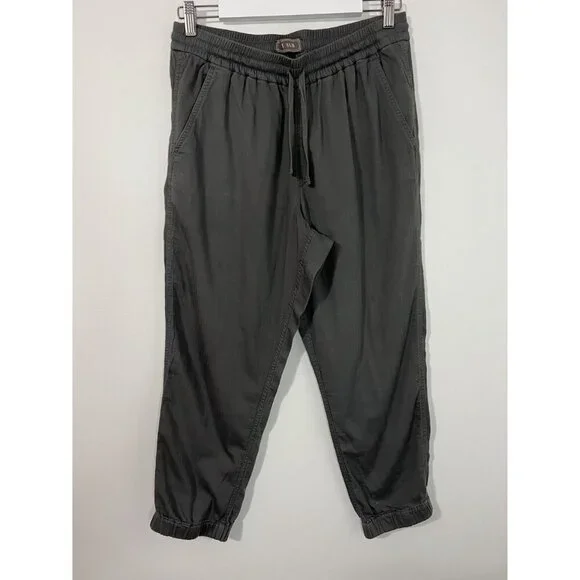 Point Sur by J. Crew Gray Jogger 100% Cotton Elastic Waist Lounge Pants Size 8 - Picture 2 of 11